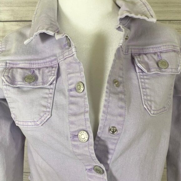Cat & Jack girls Large 10/12 Lavender Jean Jacket Classic Design - Picture 4 of 9